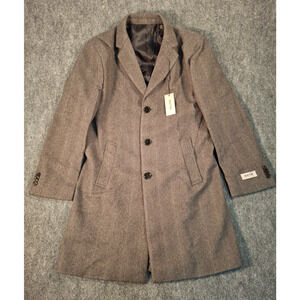 Kenneth Cole Men's Herringbone Overcoat, Grey - Size: 38S, NWT